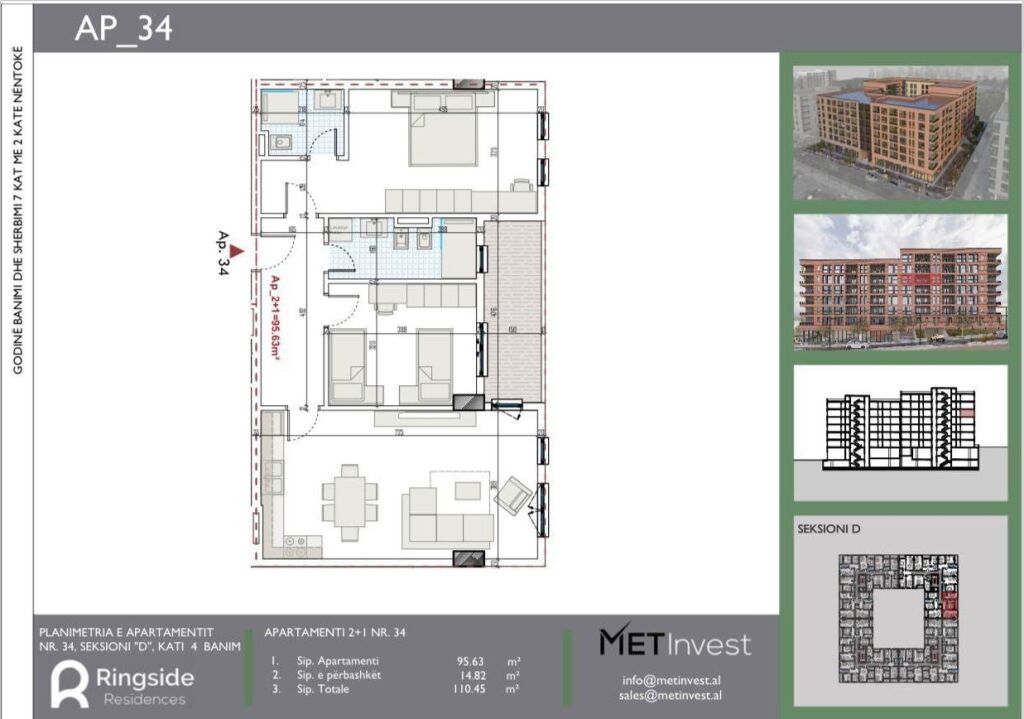 Shitet Apartament 2+1 – Ringside Residence, Paskuqan