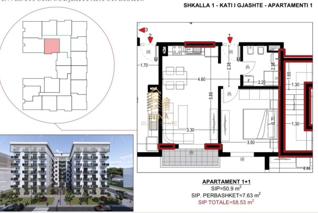 Shitet, Apartament 1+1+blk, Golem-Flower Hotel, 70.300 Euro