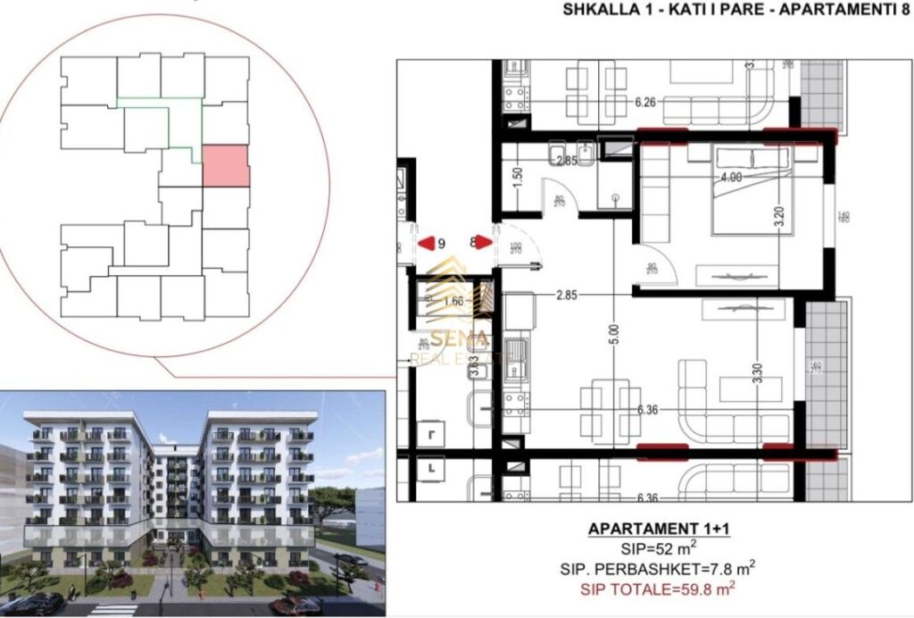 Shitet, Apartament 1+1+blk, Golem-Flower Hotel, 71.800 Euro