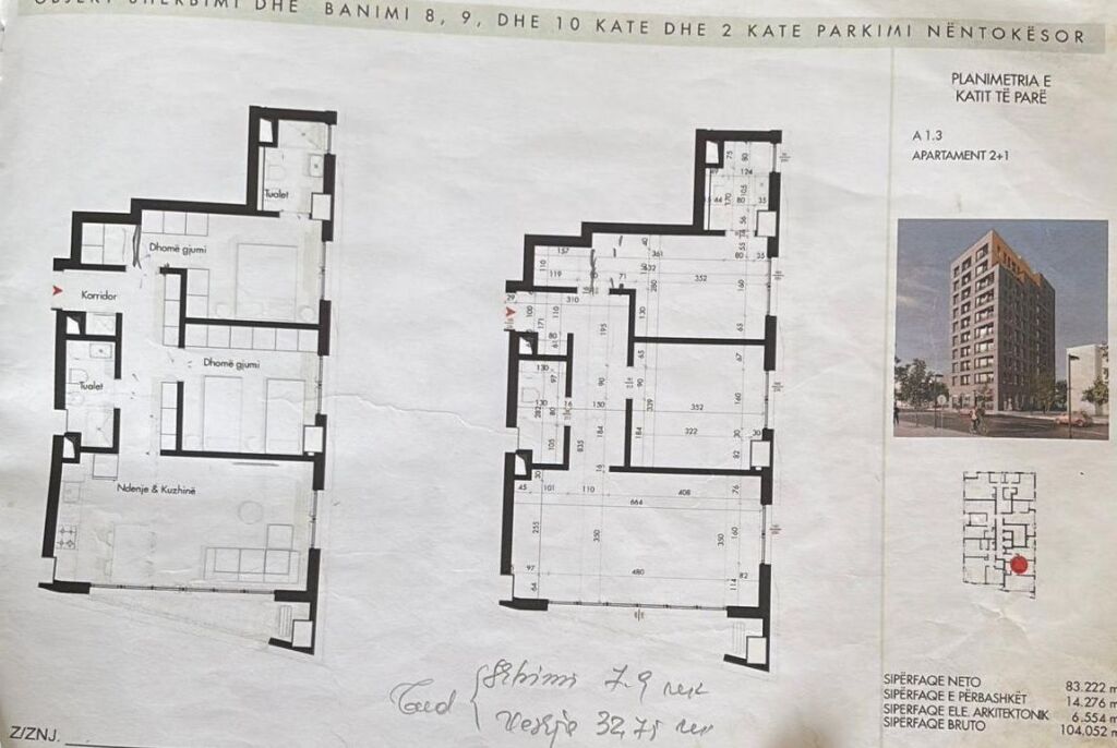 2+1+2 104 m2 Fusha Ali Demit