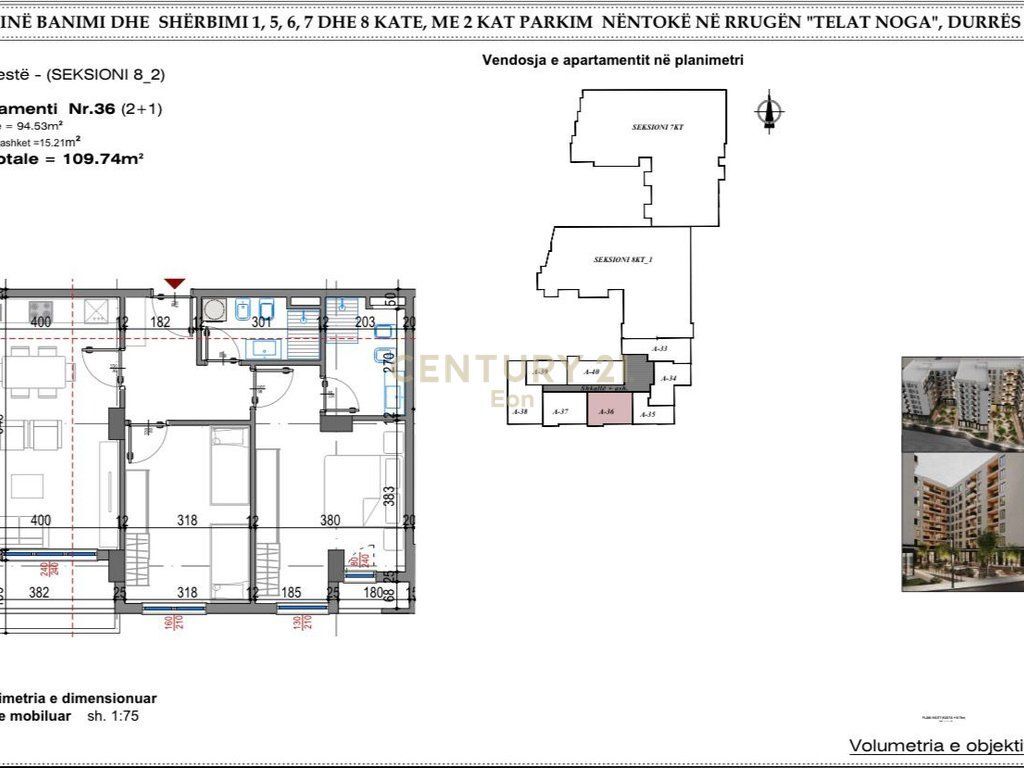 SHESIM APARTAMENT 2+1+2 TEK "WEST RESIDENCE" PRANE SPITALIT,NE DURRES !