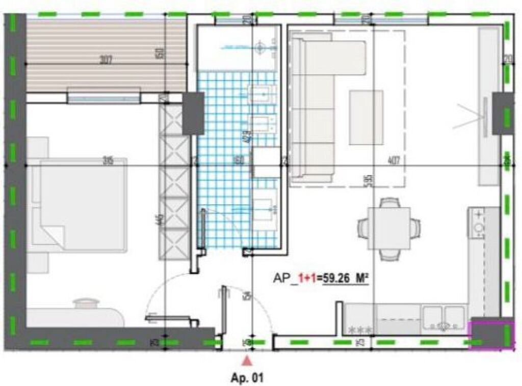 APARTAMENT 1+1 NE SHITJE