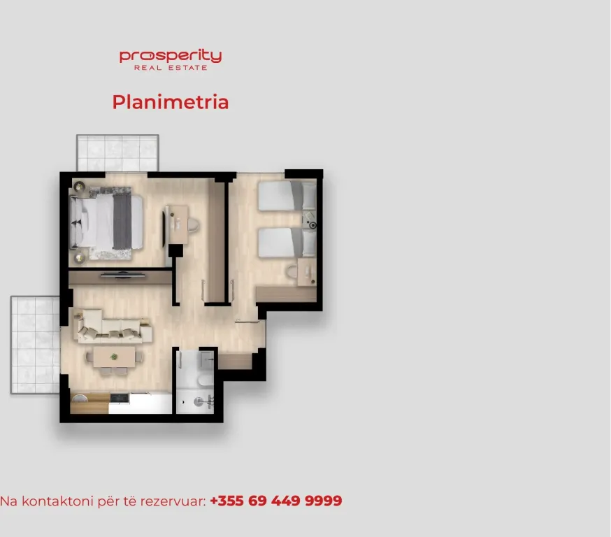 Apartament në Shitje – 2+1 në Qerret
