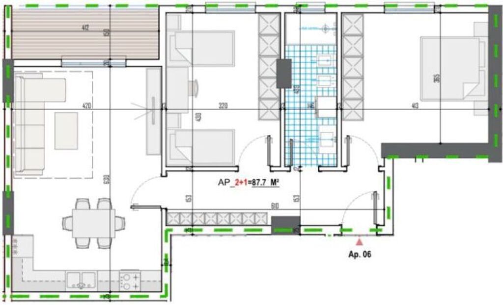 APARTAMENT 2+1 NE SHITJE NE KAMEZ