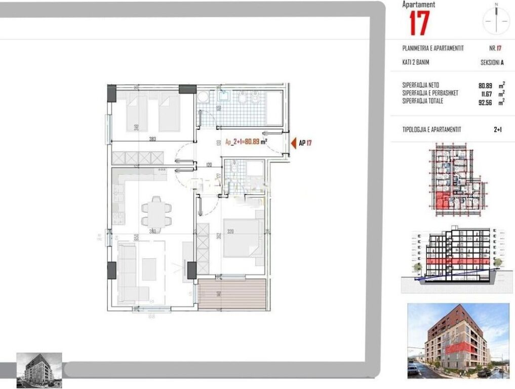 OCCASION! 1050 EURO/M2-APARTMENT 2+1+2 FOR SALE IN PASKUQAN