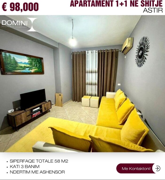 Apartament 1+1 Ne Shitje! 📍Astir prane bar Rotondo