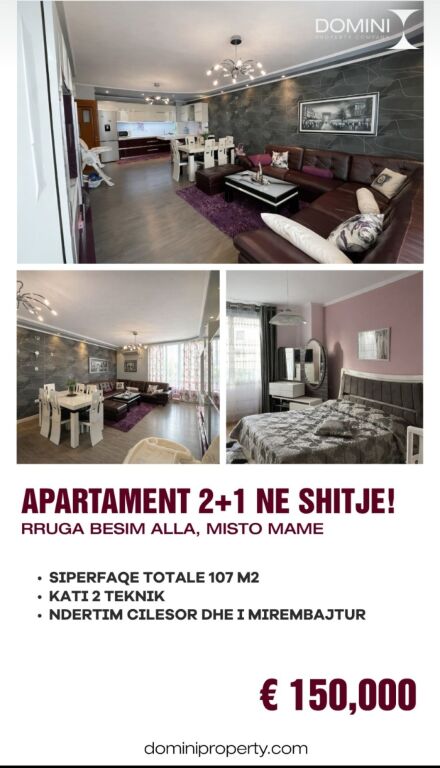 Apartament 2+1 Ne Shitje prane Misto Mame