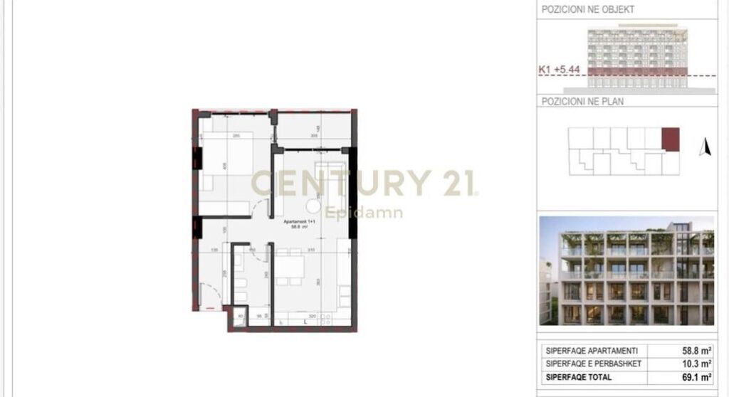 EXCLUSIVE ! Apartament 1+1 për shitje - Rezidenca “Mes Pishave” Mali i Robit !!