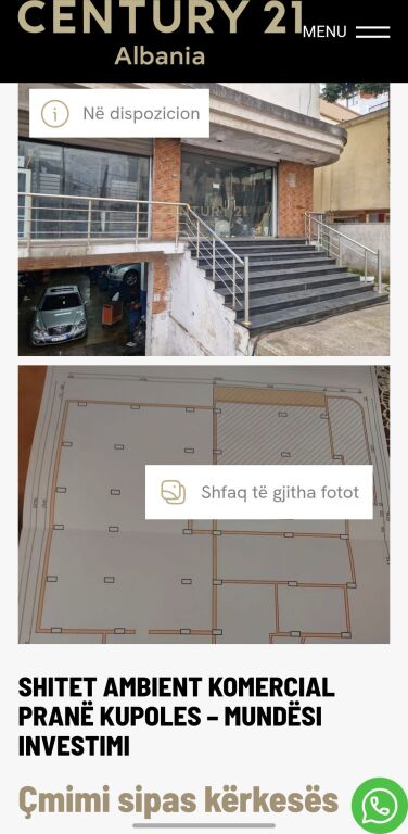 SHITET AMBIENT KOMERCIAL PRANË KUPOLES – MUNDËSI INVESTIMI