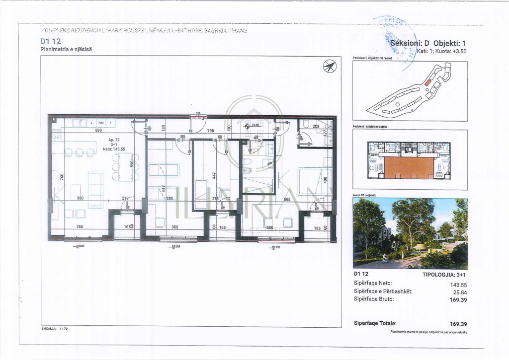 Apartament modern 3+1 në shitje në Mjull-Bathore, Tiranë