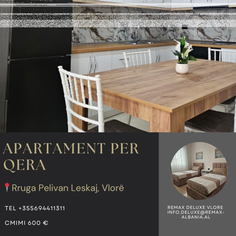 🏡 APARTAMENT 2+1 ME QIRA – SKELE, VLORË
