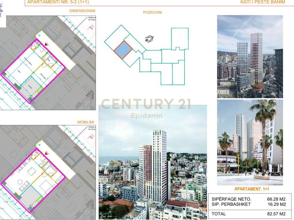 APARTAMENT 1+1 PËR SHITJE, DURRES TOWER !