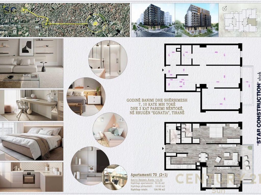 Shesim apartament 2+1+2 ne Don Bosko, Rruga "Egnatia", me siperfaqe totale 107 m2 dhe siperfaqe neto 92.36 m2. Apartamenti pozicionohet ne nje pallat te sapoperfunduar, i ndertuar me cilesi bashkekohore. Organizimi: -Sallon - Dhome gjumi matrimoniale me tualet -Dhome gjumi pa tualet - Tualet i pergjithshem - Ballkon Per me teper informacion na kontaktoni.