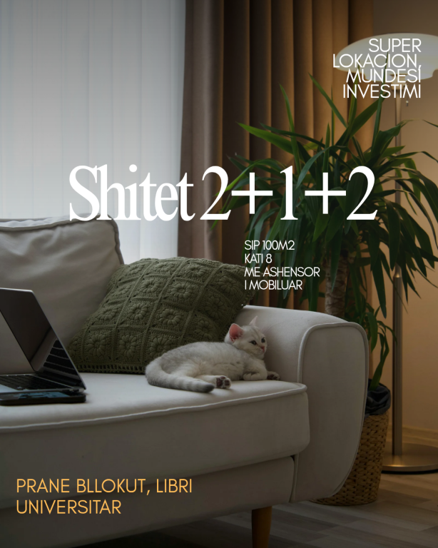 Price reduced from 350,000 to 340,000 euros Opportunity to split into 2 apartments. Investment &amp; residential opportunity 🔥Super location🔥 🔹Apartment 2+1+2 for sale near Blloku