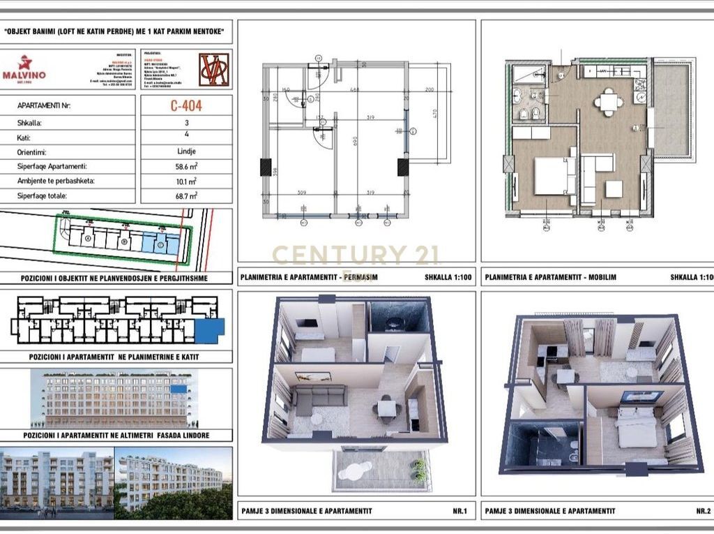 Apartment 1+1 for sale on the 4th floor of a 6-story building, located in the Golem area, Durres, and offers a good investment or personal residence opportunity. • Net area: 58.6m2 • Gross area: 68.7 m² It is organized into a living room, a bedroom, a bathroom, and a balcony.  • New construction.  Payment options are offered as follows: -1300 euro/m2 with installments 30%,30%,30%,10% -1250 euro/m2 with installments 50%,20%,20%,10% -1200 euro/m2 with installments 70%,20%,10%. • For more information, please contact us!
