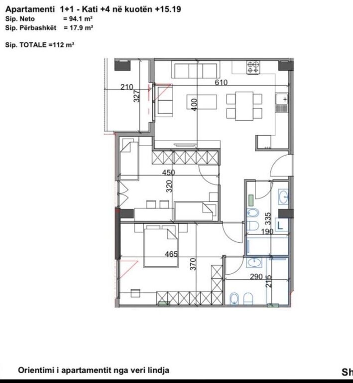 Shitet apartament 1+1 – Rezidenca Aura, Rruga Dritan Hoxha
