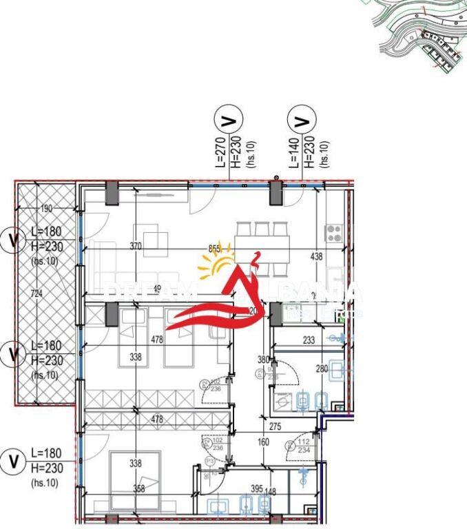 Apartament 2+1+2 tek Residenca Kodra e Diellit 2 (ID 41212205)