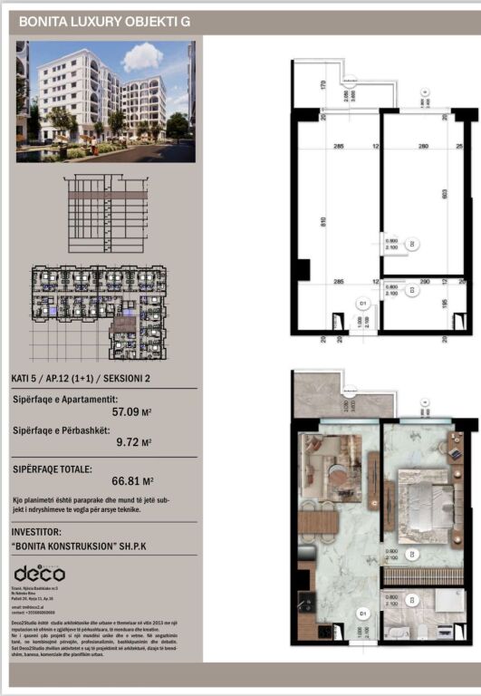 SHITET APARTAMENT 1+1 BONITA LUXURY RESIDENCE, GOLEM