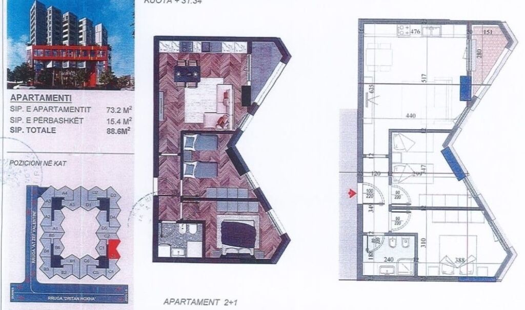 🌇Shitet Apartament 2+1 tek Rezidenca Colonnade, Tiranë!