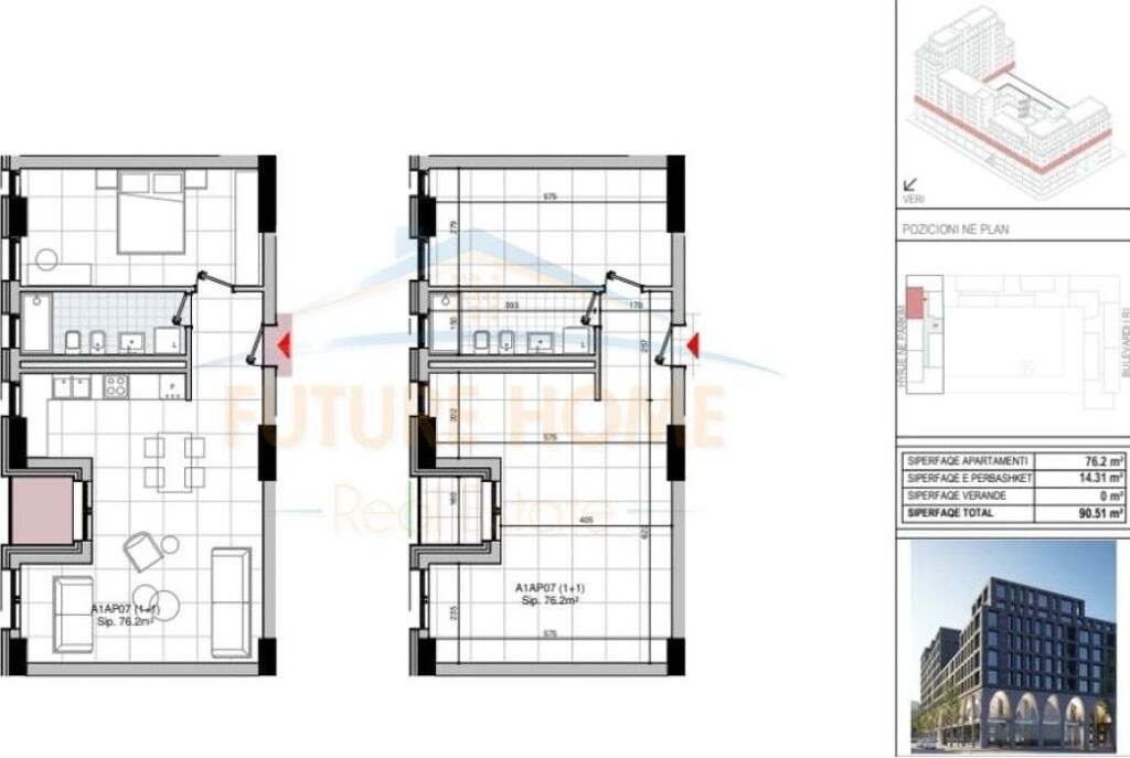 Shitet, Apartament 1+1+Post Parkimi, Bulevardi i Ri, Tiranë.