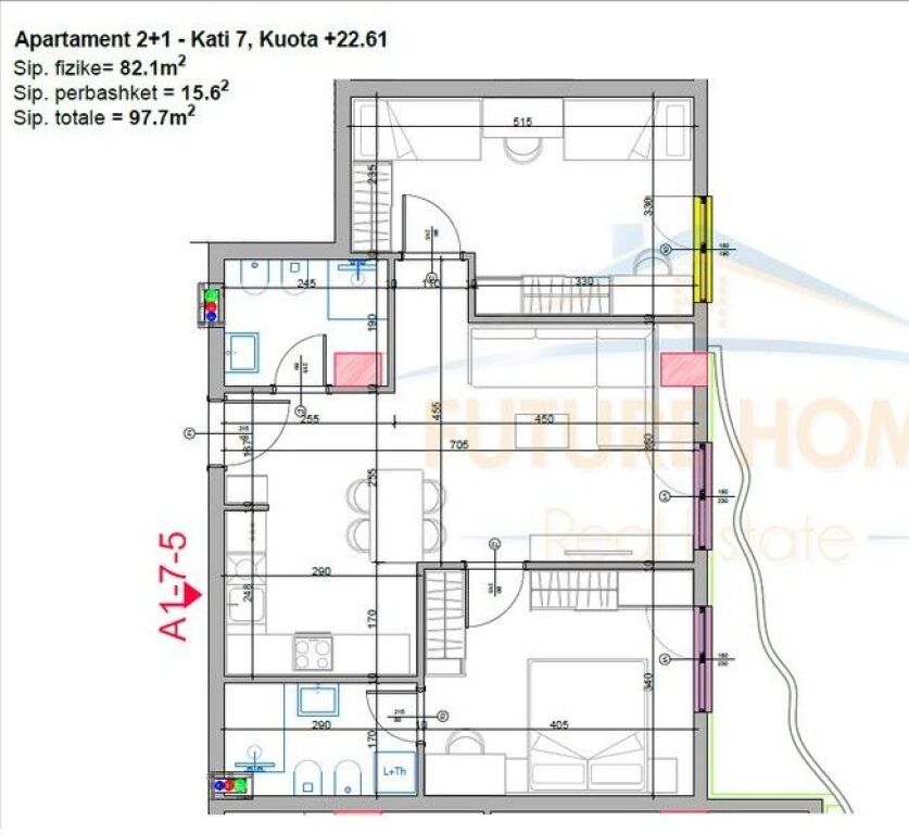 In vendita, Appartamento 2+1+2 presso Residenza Aluna 1, nella zona di Paskuqan.