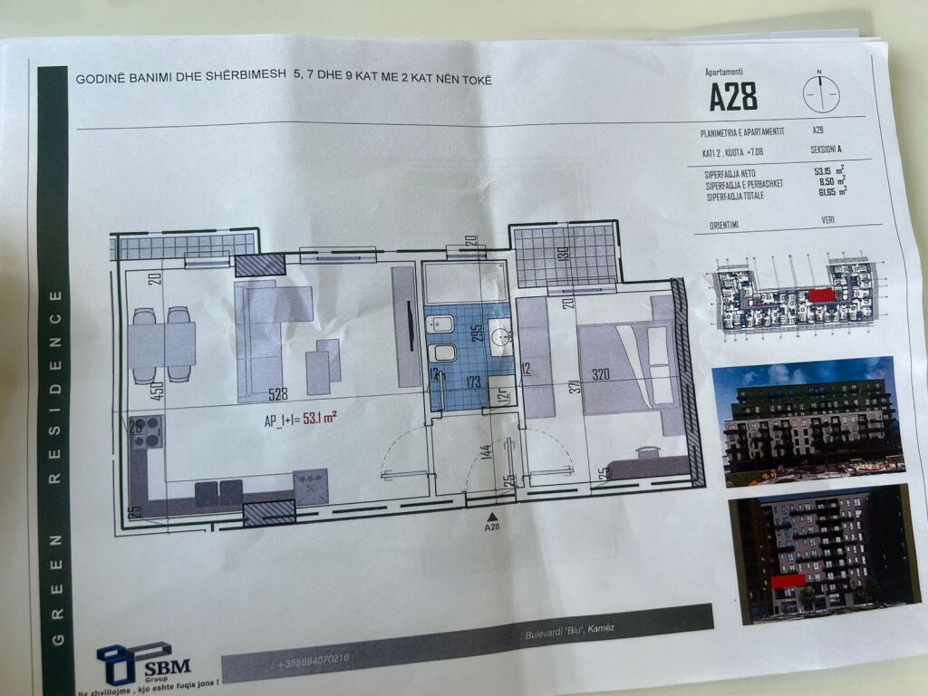 APARTAMENT 1+1 NE SHITJE NE GREEN RESIDENCE