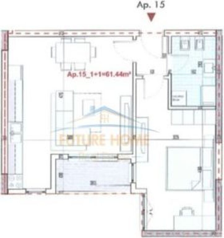 Shitet, Apartament 1+1, Ringside Rezidencë, Paskuqan.