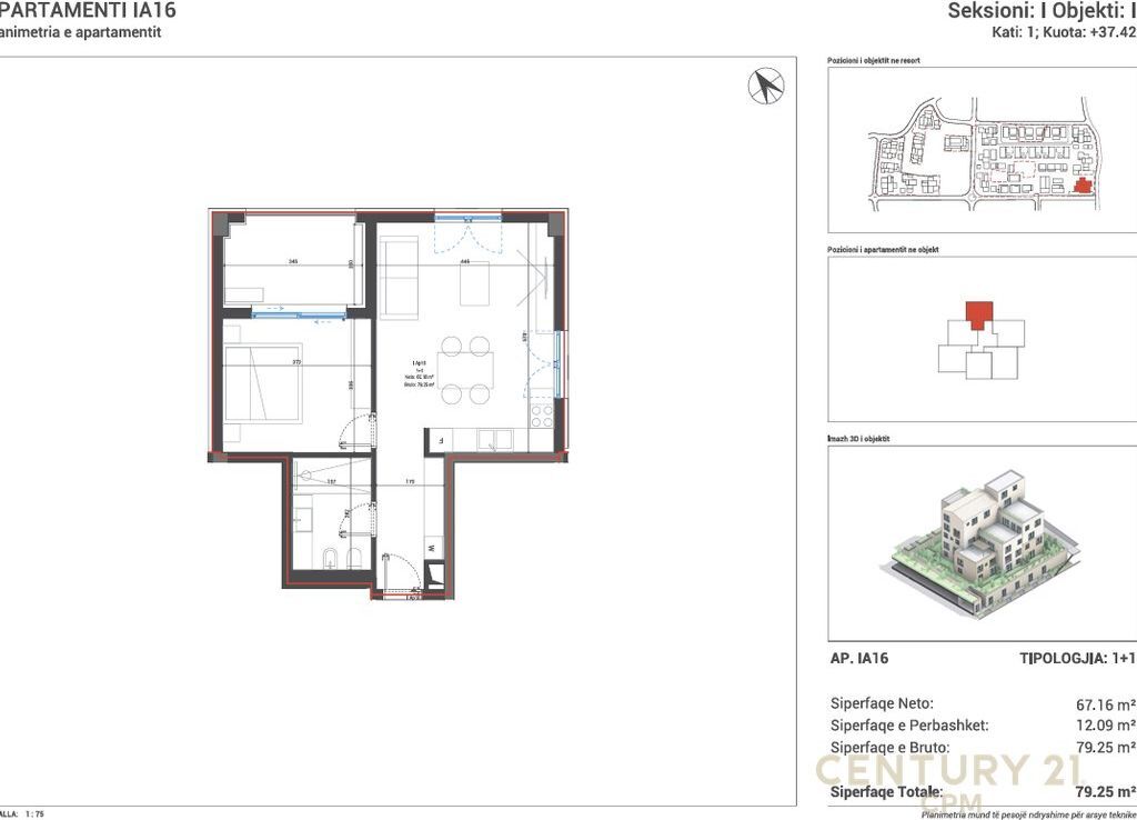 SHESIM APARTAMENT 1+1 NË SQUARE VILLAGE,DHËRMI!
