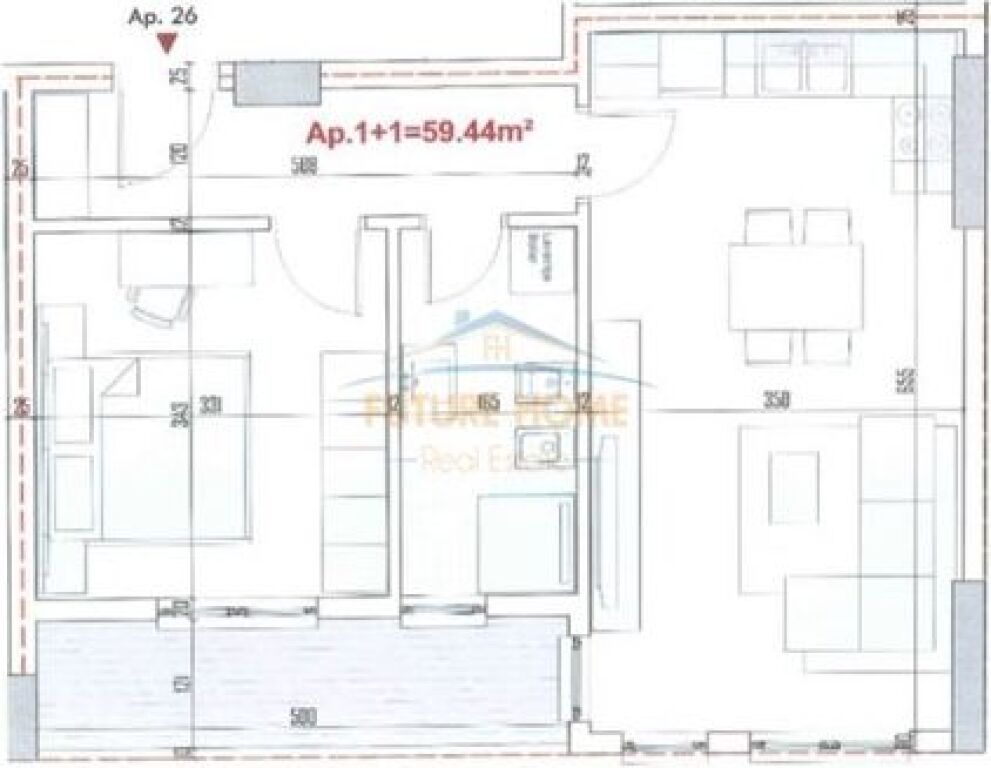 Shitet, Apartament 1+1, Ringside Rezidencë, Paskuqan.