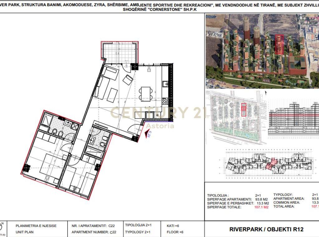 Shitet apartament 2+1+2 River Park Residence