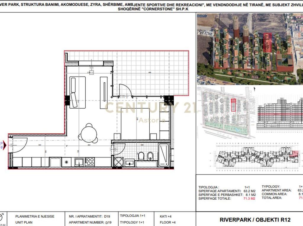 Shitet apartament 1+1, River Park Residence