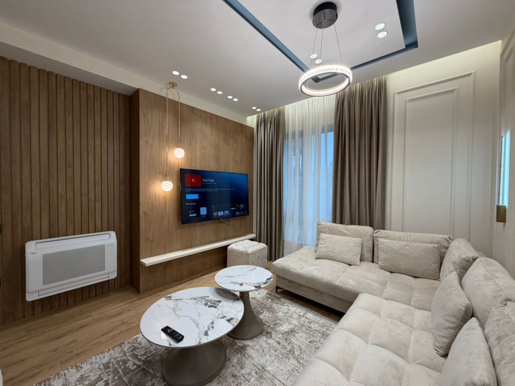 Apartment 1+1+Parking for rent at Golden Park Residence near Air Albania Stadium.