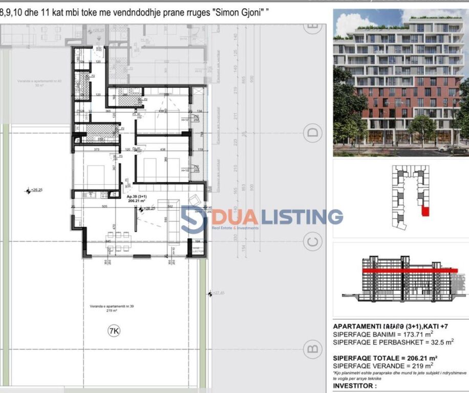 Shesim apartament 3+1 me Verande tek Mei’s Garden Residence, Ish-Fusha e Aviacionit!