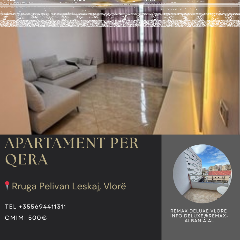 🏡✨ APARTAMENT 2+1 ME QIRA – RR. PELIVAN LESKAJ, VLORË ✨🏡