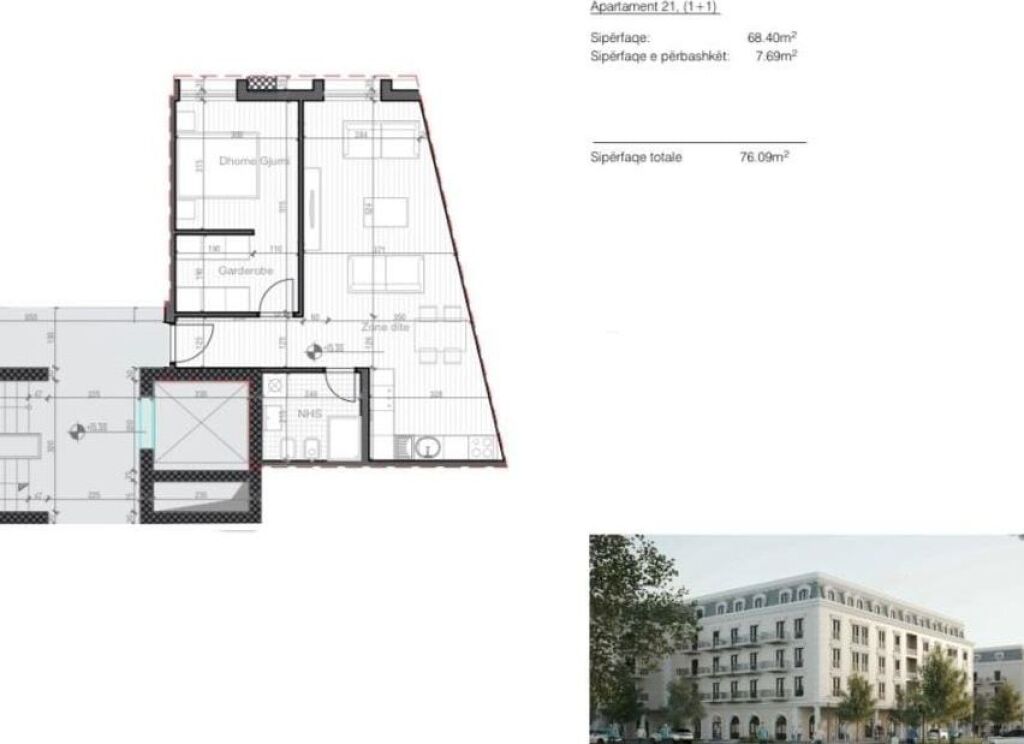 Shitet Apartament 2+1 – Porta Tirana e Re