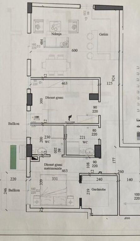 SHITET APARTAMENT 2+1 ALI DEMI 305.000 EURO FH-67729