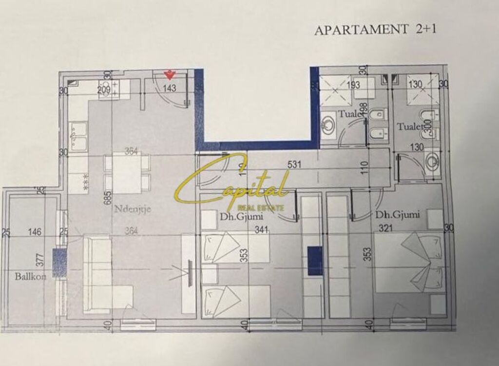 SHITET APARTAMENT 2+1 ISH SHESHI SHQIPONJA 126.000 EURO