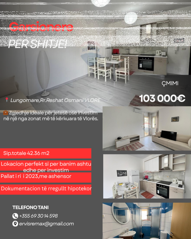 Garsionere ne Shitje,Lungomare,Vlore