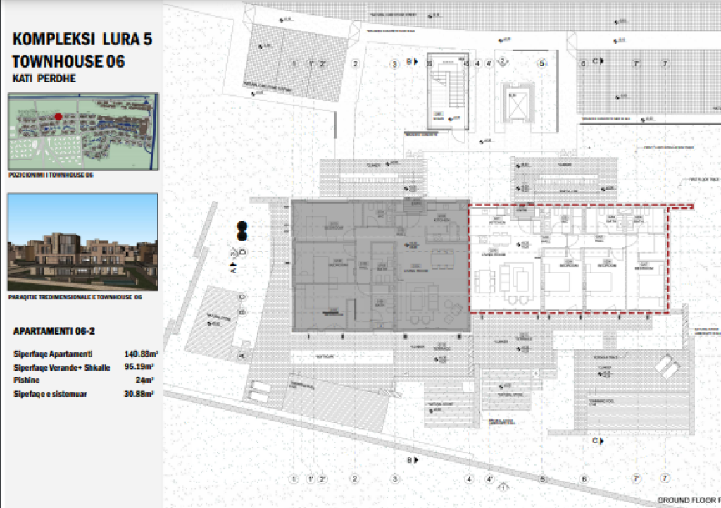 LURA 5! APARTAMENT 3+1+2 ME VERANDE DHE PISHINE