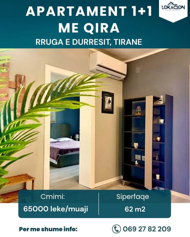JEPET ME QIRA APARTAMENT 1+1 (i mobiluar) - Rruga e Durresit