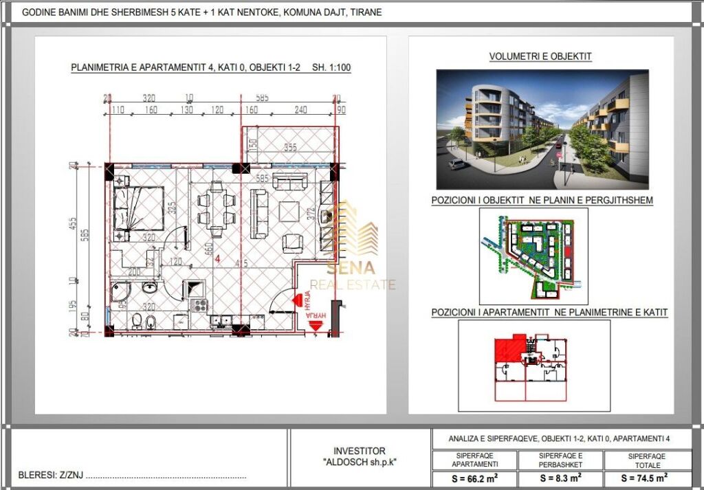 Shitet, Apartament 1+1+BLK, Shkoze, 96,800 Euro