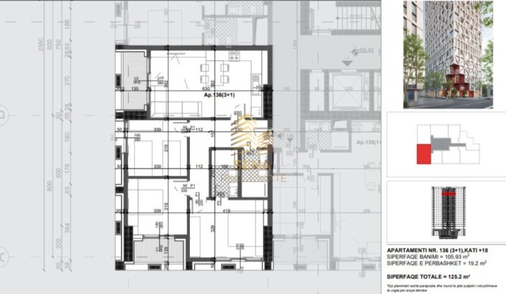 Shitet Apartament 3+1+2Wc+2Blk, Filigree Tower – Xhamllik, 288,000 Euro