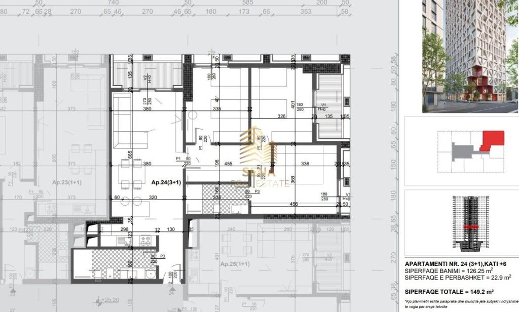 Shitet Apartament 3+1+2Wc+2Blk, Filigree Tower – Xhamllik, 343.100 Euro