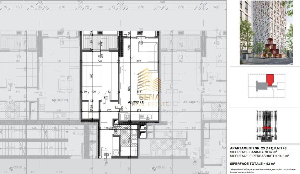 Apartment 1+1+Blk for Sale, Filigree Tower – Xhamllik, 214,000 Euro