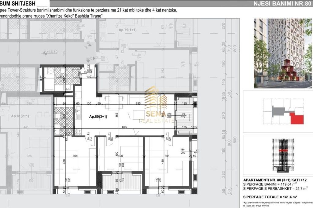 Apartment 3+1+2Wc+Blk for Sale, Filigree Tower – Xhamllik,325,220 Euro