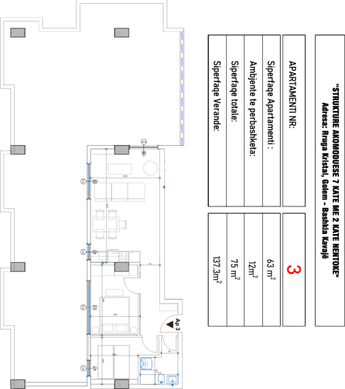 Penthouse 2+1 Shitet në Golem, Durrës - 300,000€ | 75 m² + 137m2 Verand Pamje Deti!
