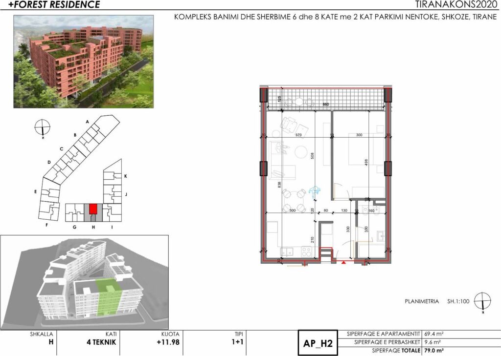 Shitet 1+1 Forest Residence Unaza Lindore Shkoze
