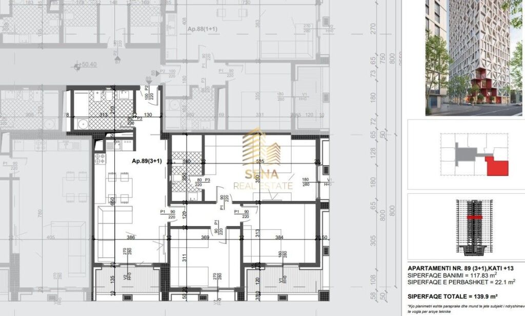 Shitet Apartament 3+1+2Wc+2Blk, Filigree Tower – Xhamllik, 321.700 Euro