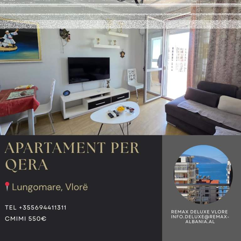 🔥 APARTAMENT 2+1 ME QIRA – LUNGOMARE, VLORË! 🔥