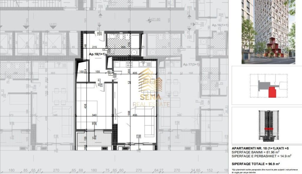 Apartment 1+1+Blk for Sale, Filigree Tower – Xhamllik, 222,800 Euro